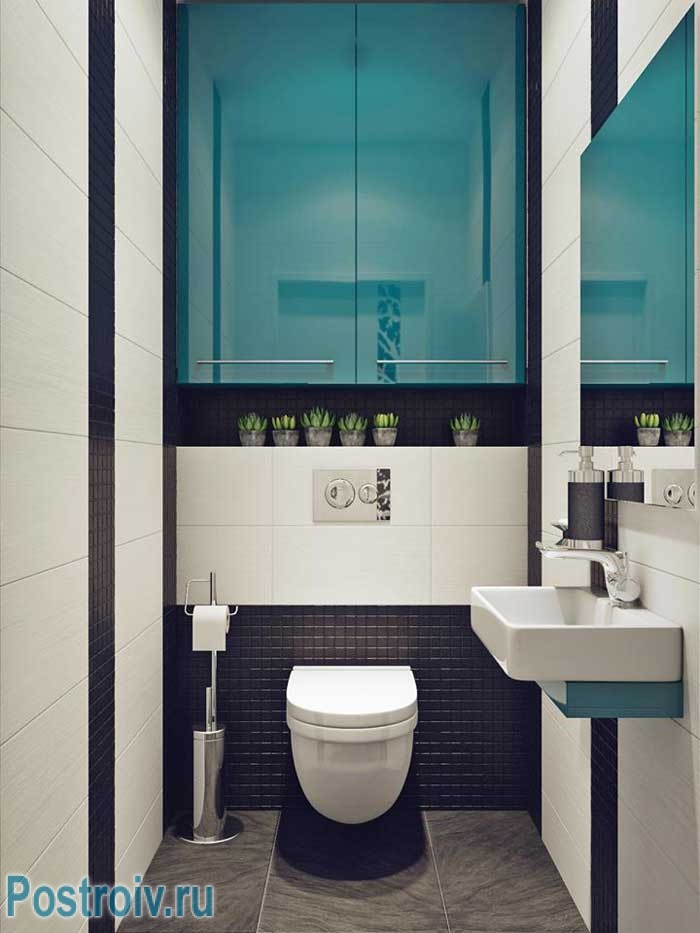 Дизайн маленького туалета в квартире