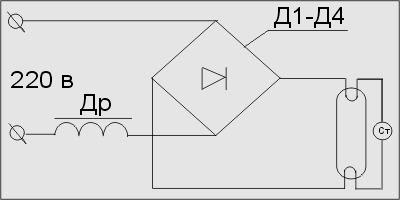 Подключение люминесцентного светильника