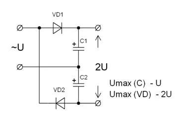 Напряжение после диодного моста