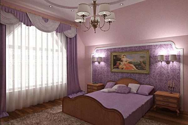 Дизайн спальни с виниловыми обоями