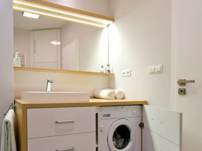 стиральная машинка в ванной в современном стиле