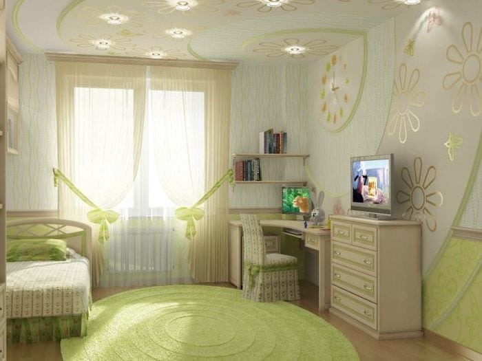 Фото дизайна детской комнаты в светлых оттенках 