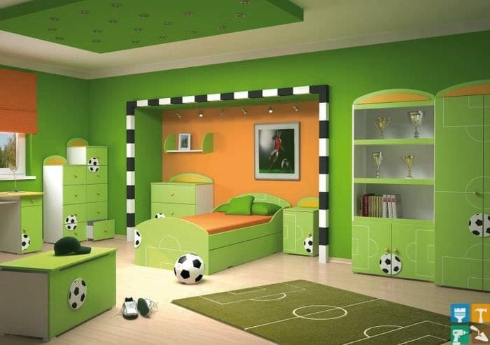 Детская комната для мальчика-футболиста 