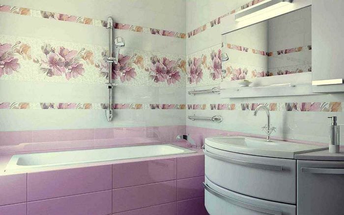 идея красивого декора укладки плитки в ванной комнате