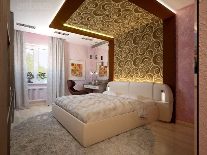 дизайн спальни 2018 с декором
