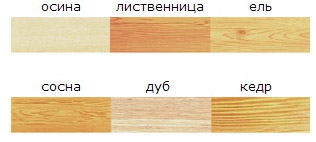 Разные породы древесины