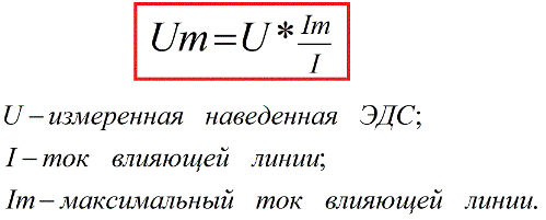 Максимальное наведенное напряжение