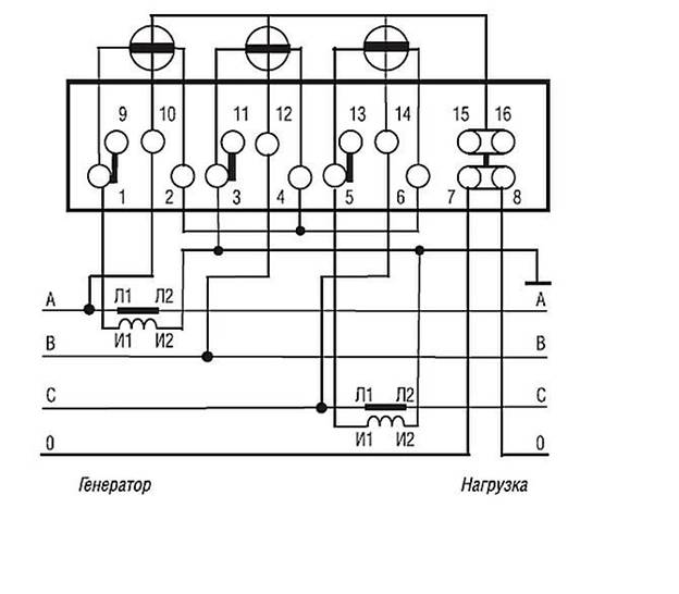 Схема подключения 3 х фазного счетчика