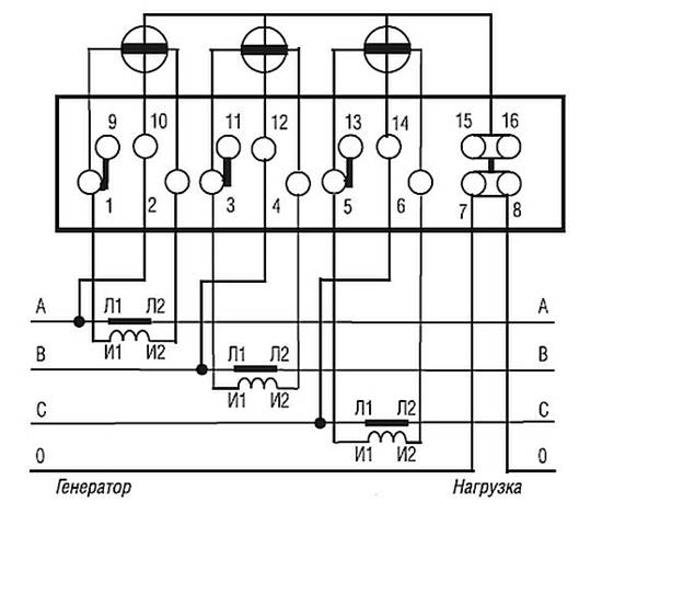 Схема подключения 3 х фазного счетчика