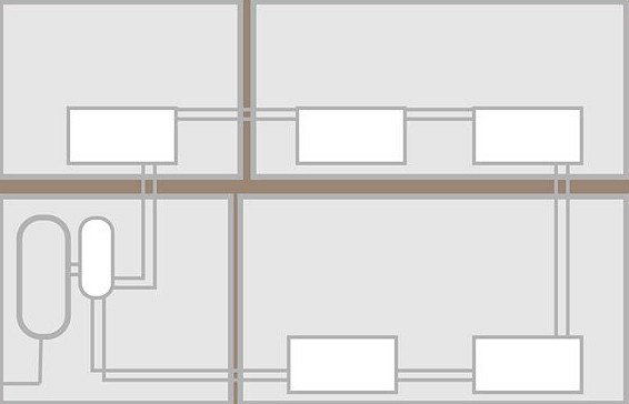 схема двухконтурного отопления двухэтажного дома