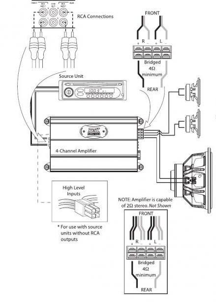 схема подключения усилителя к автомагнитоле 