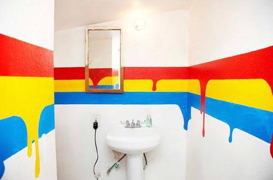 дизайн покраски стен ванной
