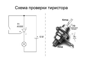 Схема тиристора