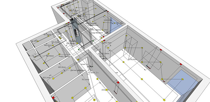 Система электроснабжения квартиры в AutoCAD