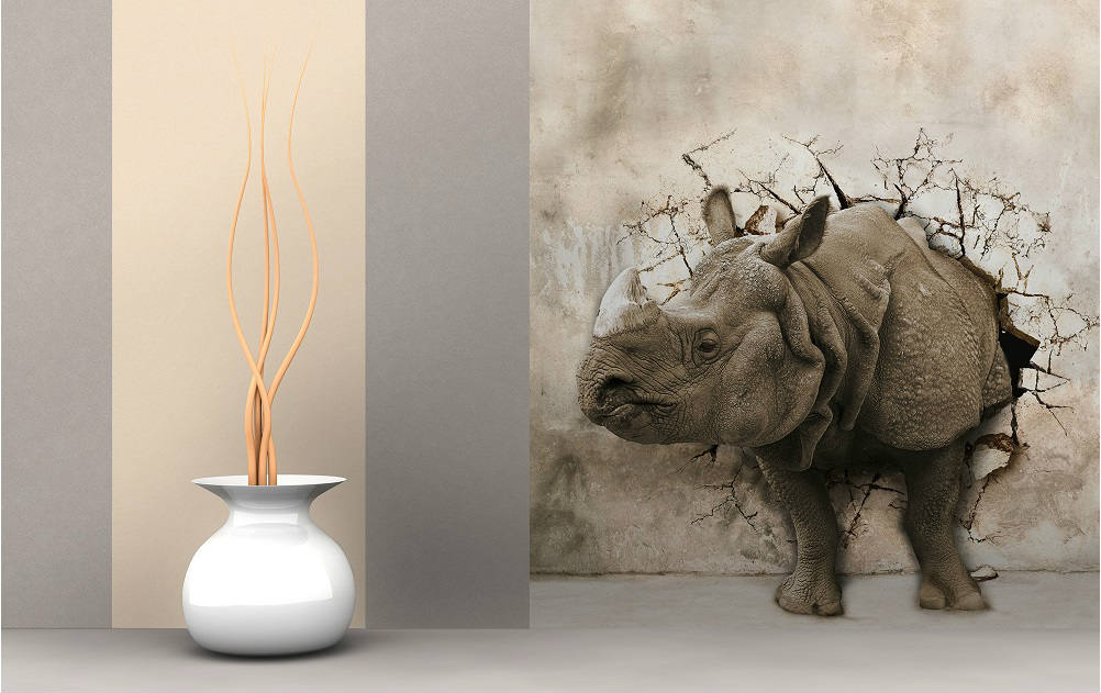 Фотообои с изображением носорога