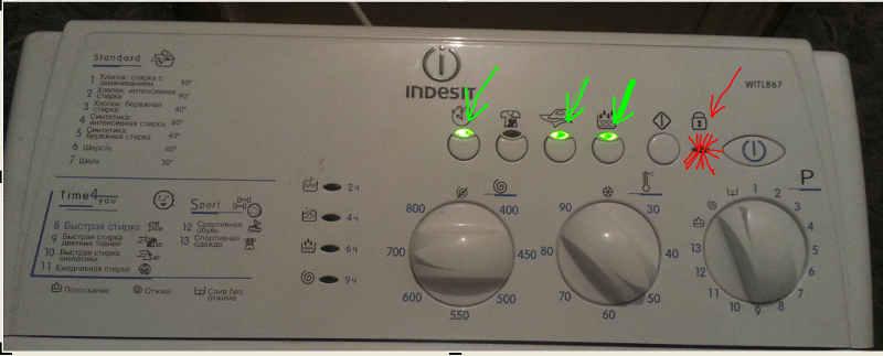 панель управления стиральной машины Индезит