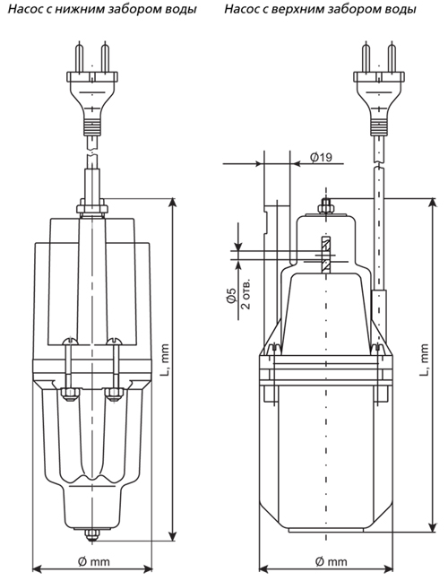 Чертеж насоса Малыш-3