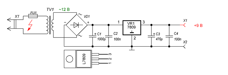 L7912cv стабилизатор напряжения схема подключения