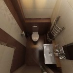 Дизайн маленького туалете коричневого цвета. Фото