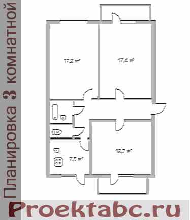 планировка трехкомнатной квартиры