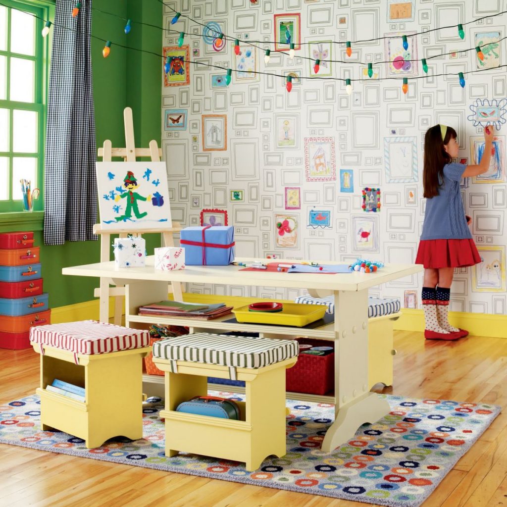 Детская комната для двоих разнополых ребят с раскраской
