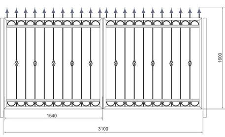 Необходимые замеры распашных кованых ворот