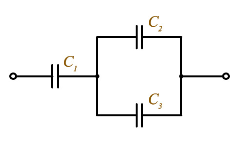 Расчет смешанного соединения конденсаторов