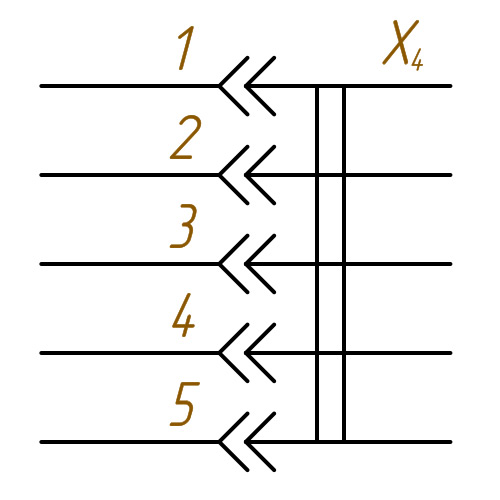 Обозначение разъема на электрической схеме