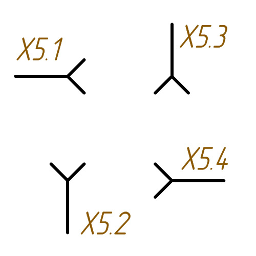 Обозначение x1 на схеме