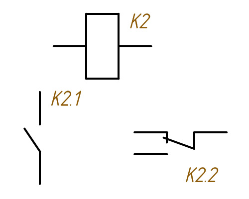 Обозначение контактов реле