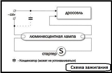 Схема зажигания ЛЛ