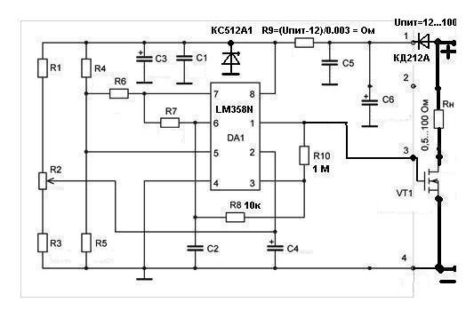 Lm358 регулятор тока схема