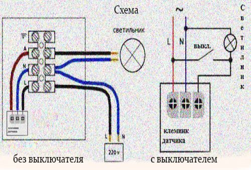 Схема подключения прожектора