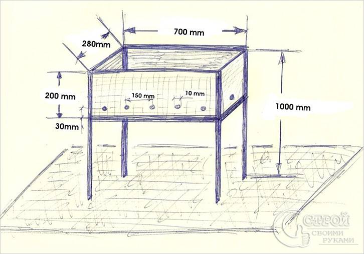 Чертеж простого мангала