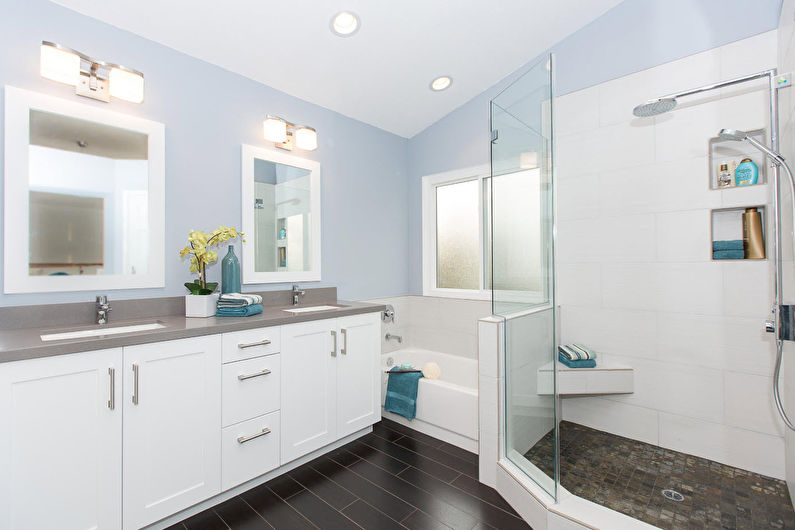 Синяя ванная в современном стиле - Дизайн интерьера