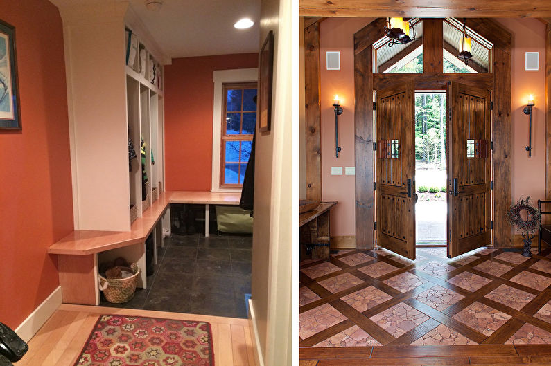 Персиковый цвет в прихожей и коридоре - Дизайн интерьера