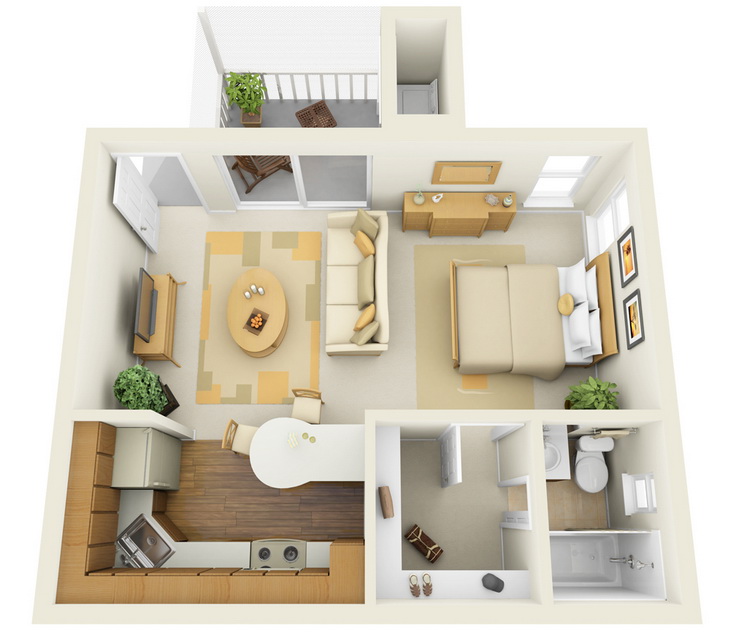 Варианты планировки однокомнатной квартиры
