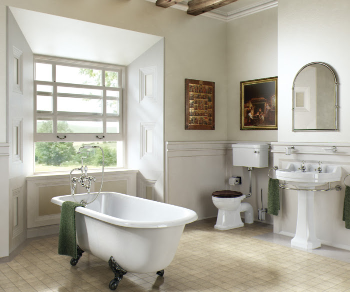 Дизайн ванной объединеной с туалетом в классическом стиле