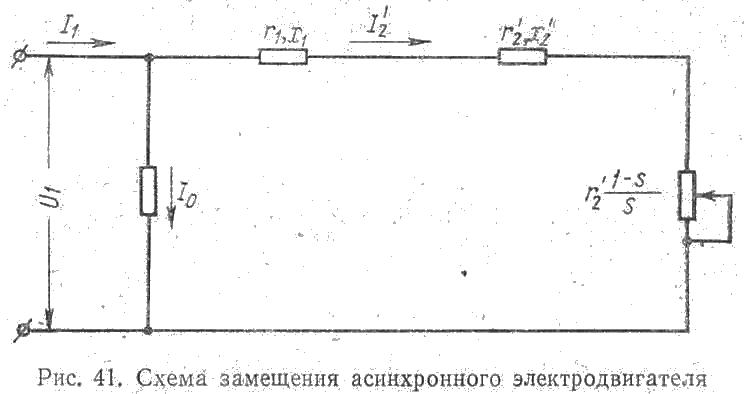 Схема замещения асинхронного электродвигателя