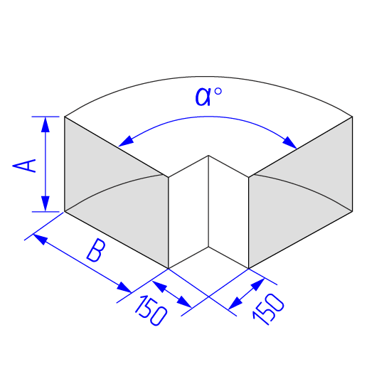 Отвод прямоугольного воздуховода