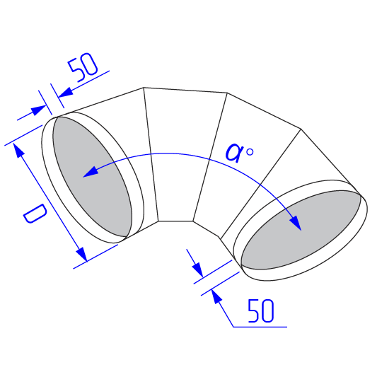 Отвод круглого воздуховода