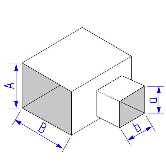 Тройник для прямоугольного воздуховода