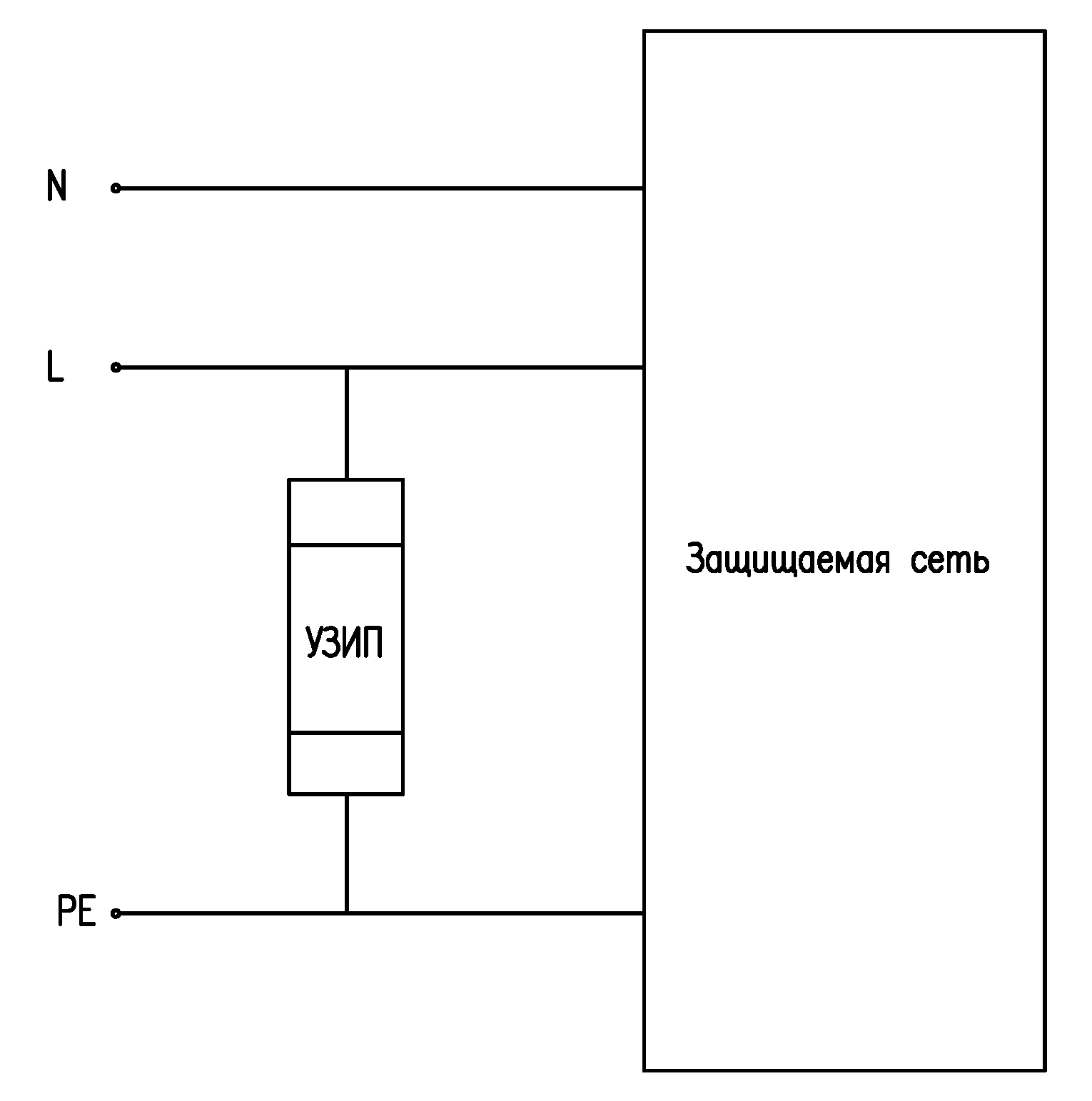 узип на однолинейной схеме