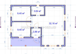 Каркасный дом 7,5х10 одноэтажный - проект 7,5-10-1