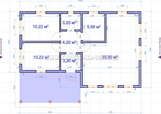 Каркасный дом 7,5х12 одноэтажный - проект 7,5-12-1
