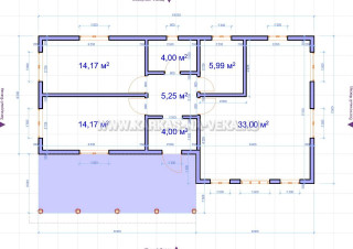 Каркасный дом 7,5х14 одноэтажный - проект 7,5-14-1