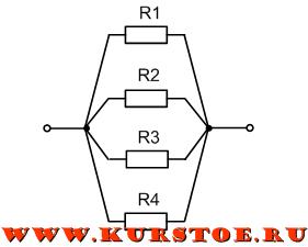Схема параллельное подключения нескольких сопротивлений