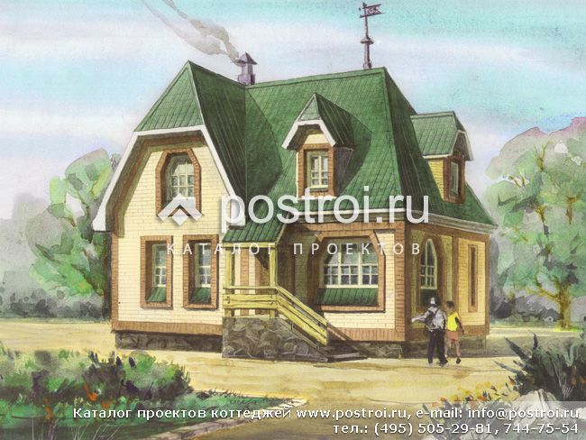 Деревянный загородный дом № D-132-1D