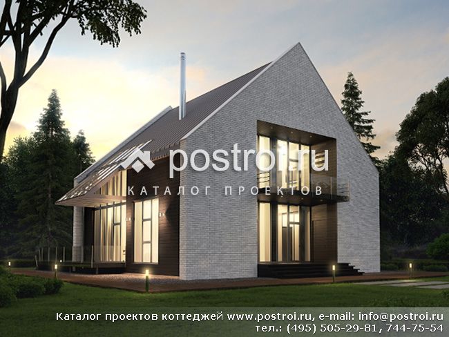 Современный дом с панорамными окнами № M-253-1K