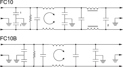 Электрическая схема сетевых фильтров серии FC
